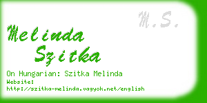 melinda szitka business card